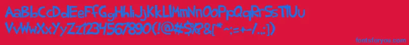 SharkRandomFunnyness Font – Blue Fonts on Red Background