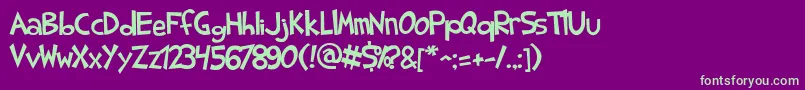 SharkRandomFunnyness Font – Green Fonts on Purple Background