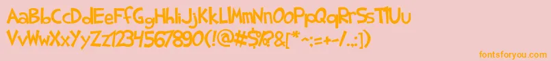 SharkRandomFunnyness Font – Orange Fonts on Pink Background