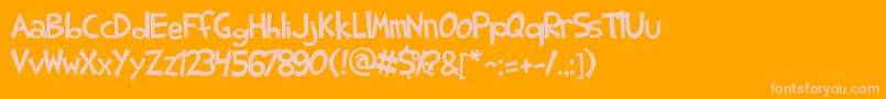 Шрифт SharkRandomFunnyness – розовые шрифты на оранжевом фоне