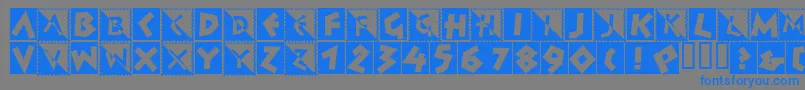 SpontanInitials Font – Blue Fonts on Gray Background