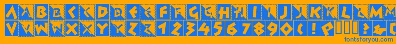 SpontanInitials Font – Blue Fonts on Orange Background