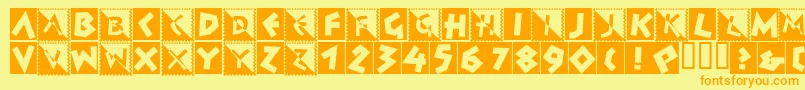 SpontanInitials Font – Orange Fonts on Yellow Background