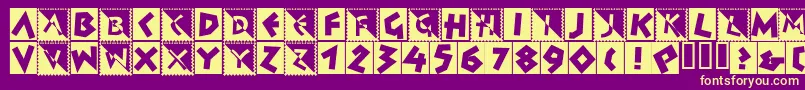 SpontanInitials Font – Yellow Fonts on Purple Background