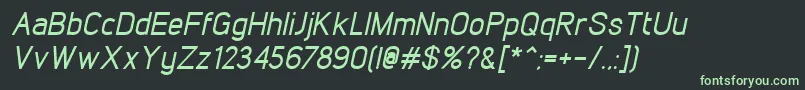 Fonte LintelMediumitalic – fontes verdes em um fundo preto