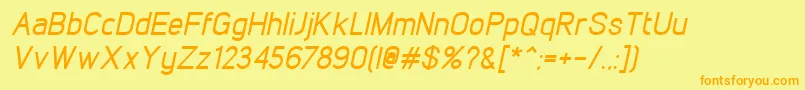 LintelMediumitalic Font – Orange Fonts on Yellow Background