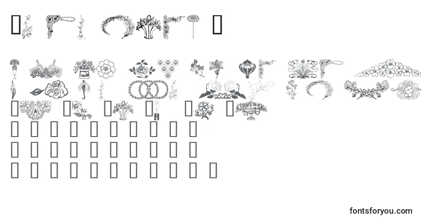Schriftart Wmflower3 – Alphabet, Zahlen, spezielle Symbole