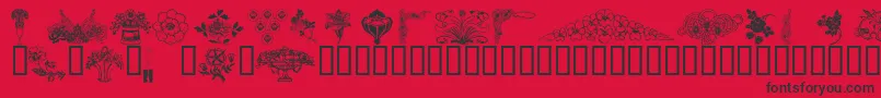 Fonte Wmflower3 – fontes pretas em um fundo vermelho