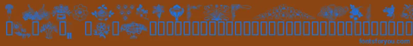 Weitere Informationen zur Wmflower3-Schriftart Wmflower3-Schriftart – Blaue Schriften auf braunem Hintergrund