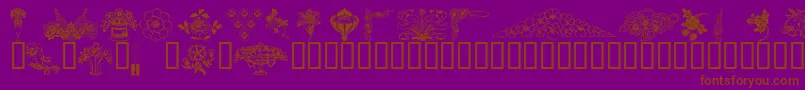 Wmflower3-Schriftart – Braune Schriften auf violettem Hintergrund