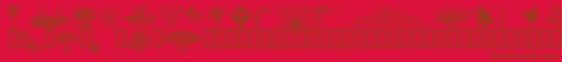 Fonte Wmflower3 – fontes marrons em um fundo vermelho