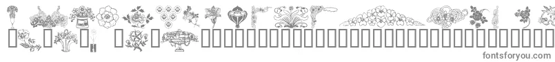 Wmflower3-fontti – harmaat kirjasimet valkoisella taustalla