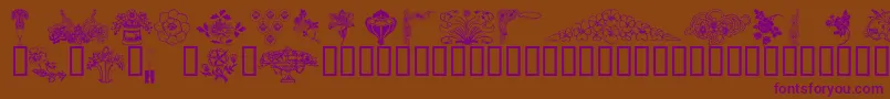 Wmflower3-Schriftart – Violette Schriften auf braunem Hintergrund