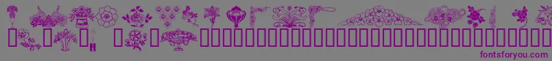 Wmflower3-Schriftart – Violette Schriften auf grauem Hintergrund