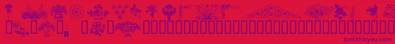 Wmflower3 Font – Purple Fonts on Red Background
