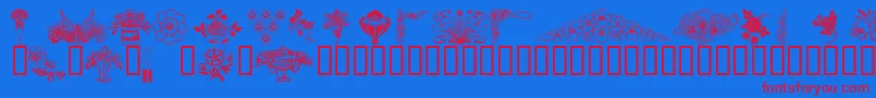 Шрифт Wmflower3 – красные шрифты на синем фоне