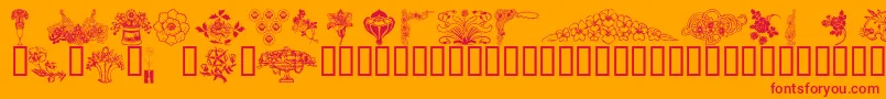 フォントWmflower3 – オレンジの背景に赤い文字