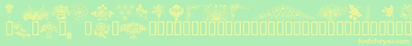 Wmflower3 Font – Yellow Fonts on Green Background