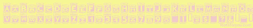 Cangoods Font – Pink Fonts on Yellow Background