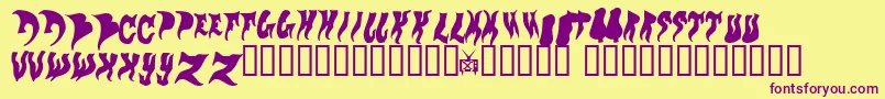 Evol Font – Purple Fonts on Yellow Background
