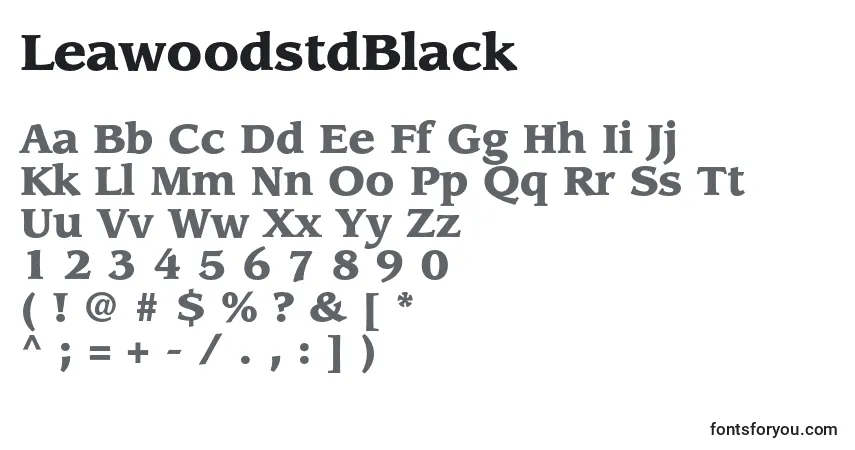 Czcionka LeawoodstdBlack – alfabet, cyfry, specjalne znaki