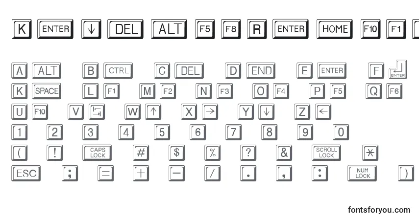 Schriftart KeycapsRegular – Alphabet, Zahlen, spezielle Symbole