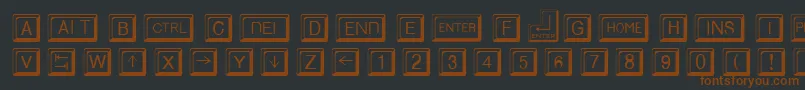 Шрифт KeycapsRegular – коричневые шрифты на чёрном фоне