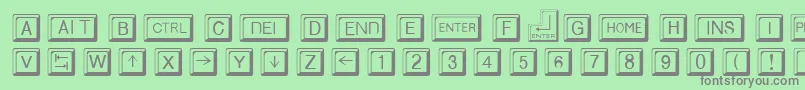 Шрифт KeycapsRegular – серые шрифты на зелёном фоне