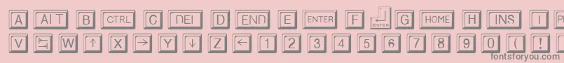 フォントKeycapsRegular – ピンクの背景に灰色の文字