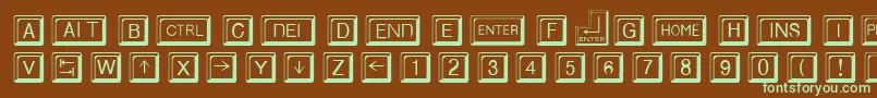Шрифт KeycapsRegular – зелёные шрифты на коричневом фоне