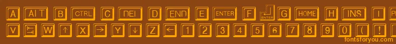 KeycapsRegular Font – Orange Fonts on Brown Background