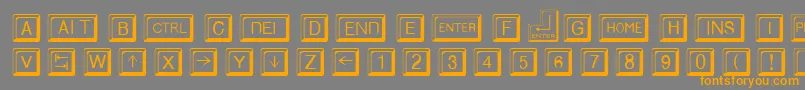 Шрифт KeycapsRegular – оранжевые шрифты на сером фоне