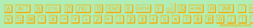 KeycapsRegular Font – Orange Fonts on Green Background