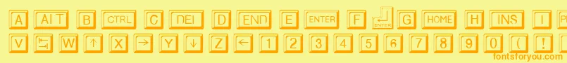 KeycapsRegular Font – Orange Fonts on Yellow Background