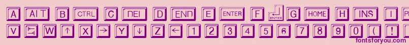 KeycapsRegular-Schriftart – Violette Schriften auf rosa Hintergrund