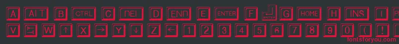 KeycapsRegular Font – Red Fonts on Black Background