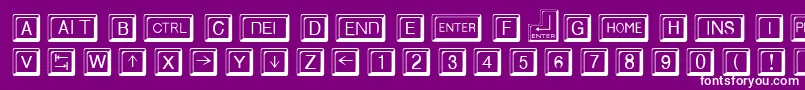 Шрифт KeycapsRegular – белые шрифты на фиолетовом фоне