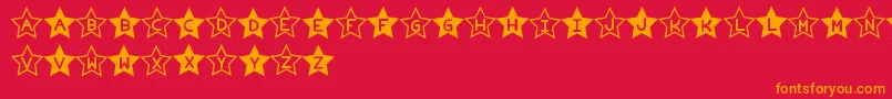 フォントEstrelladoTfb – 赤い背景にオレンジの文字