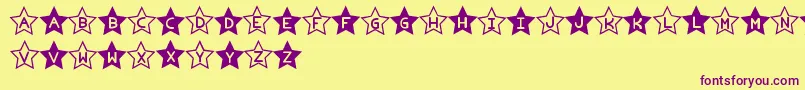 EstrelladoTfb Font – Purple Fonts on Yellow Background