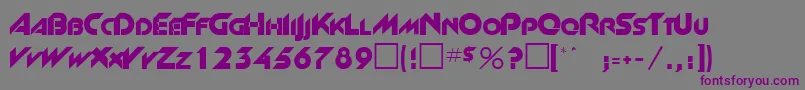 フォントRossalynRegular – 紫色のフォント、灰色の背景