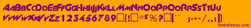 RossalynRegular Font – Purple Fonts on Orange Background