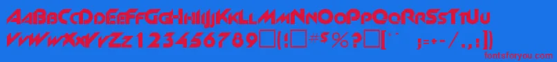 RossalynRegular Font – Red Fonts on Blue Background
