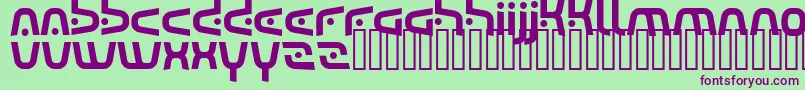 Czcionka Airswing – fioletowe czcionki na zielonym tle