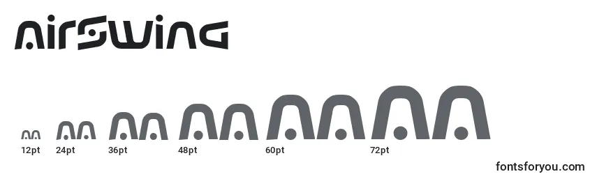 Размеры шрифта Airswing