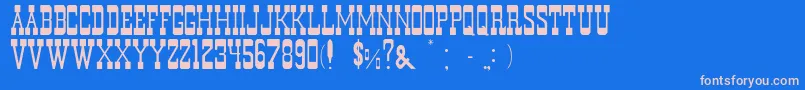 フォントDurangoNormal – ピンクの文字、青い背景