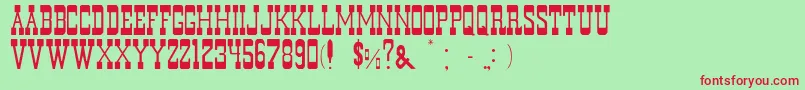 DurangoNormal Font – Red Fonts on Green Background