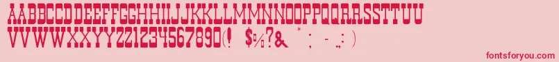 フォントDurangoNormal – ピンクの背景に赤い文字