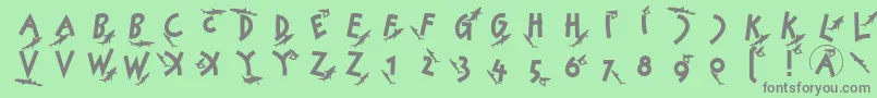 Fonte Sharkjockey – fontes cinzas em um fundo verde