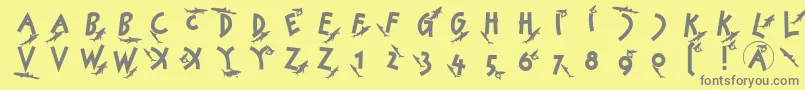 Sharkjockey-Schriftart – Graue Schriften auf gelbem Hintergrund