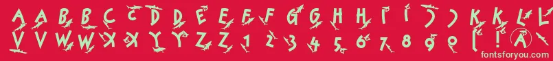 Sharkjockey Font – Green Fonts on Red Background